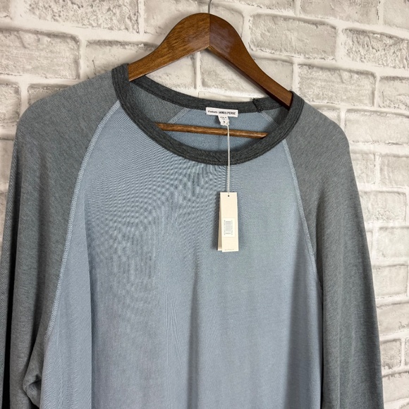 James Perse Loopback Supima Cotton Jersey Knit Crewneck Sweatshirt Men 3 / LARGE - Picture 2 of 10